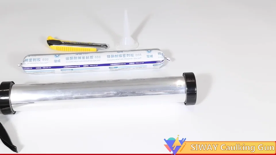 Aluminum Barrel Caulking Gun for 10oz/20oz Sausage Pack Cartridge & Bulk Application Perfect for Industrial & Home Use