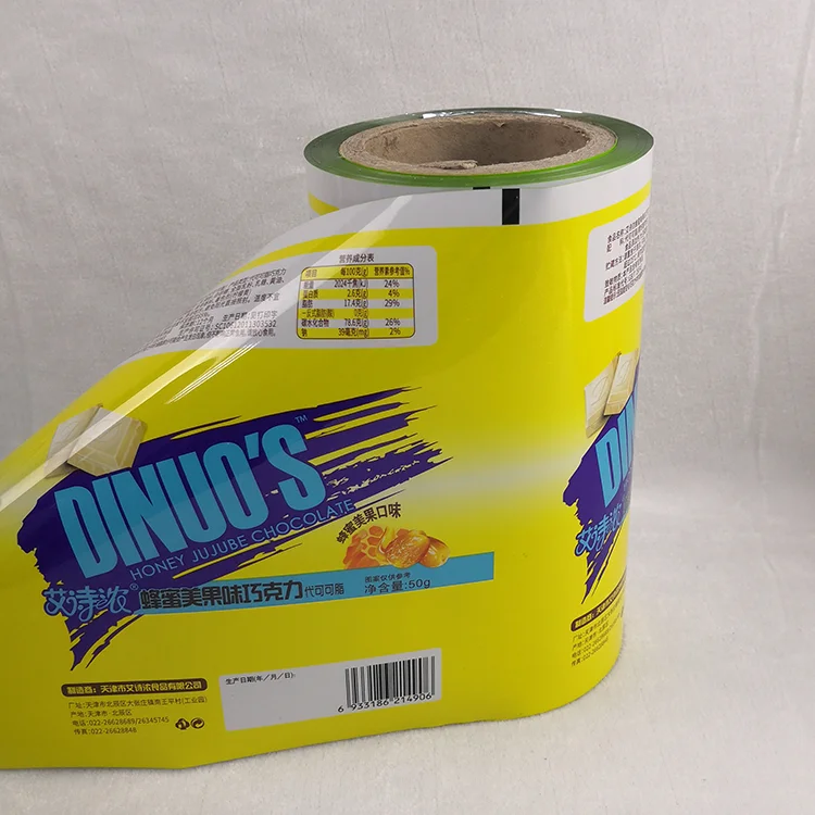 Food Packaging Heat Seal Plastic Candy/Chocolate wrap Twistable Aluminum Foil PET Film Roll