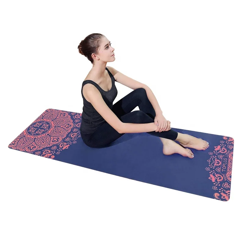 Wholesale German Custom Printed Gym Fitness Non-Slip Foldable Suede Yoga Mat  Exercise PU Natural Rubber Yoga Mat