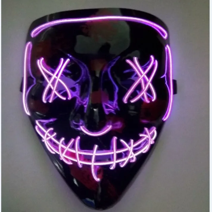 Hot selling flashing led face mask high brightness party el wire lighting mask light up led el wire mask