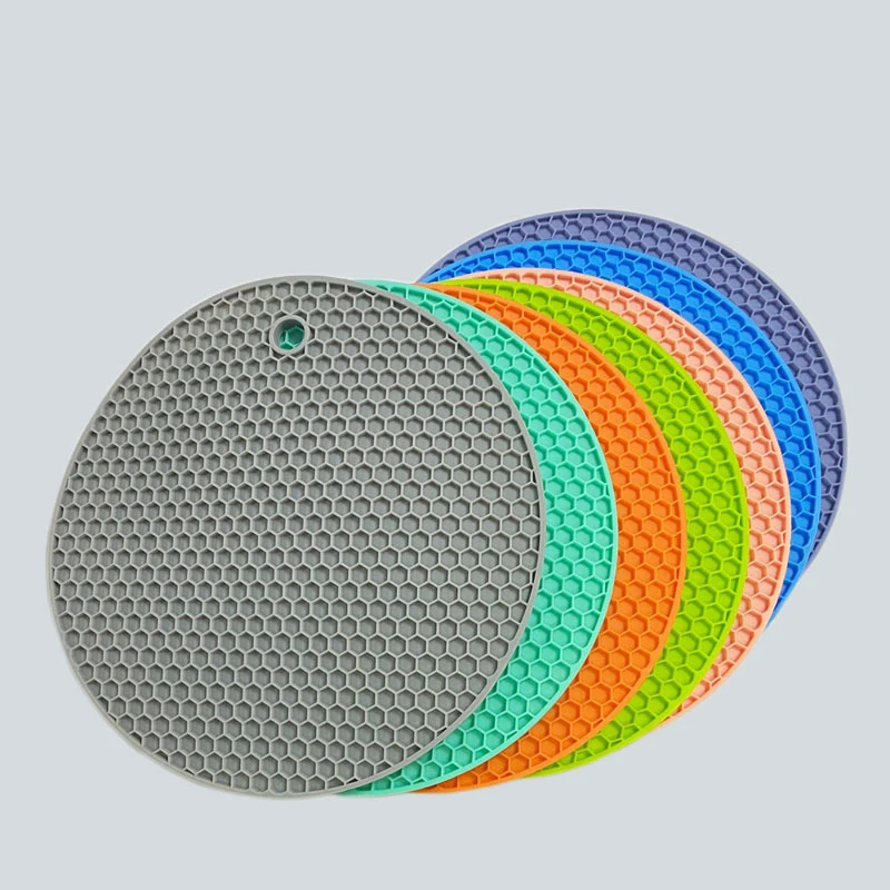 Food-grade Honeycomb Heat Insulation Pad Placemat Circle Coffee Cup Pan Table Trivet Non-slip Square Silicone Hot Pot Mat