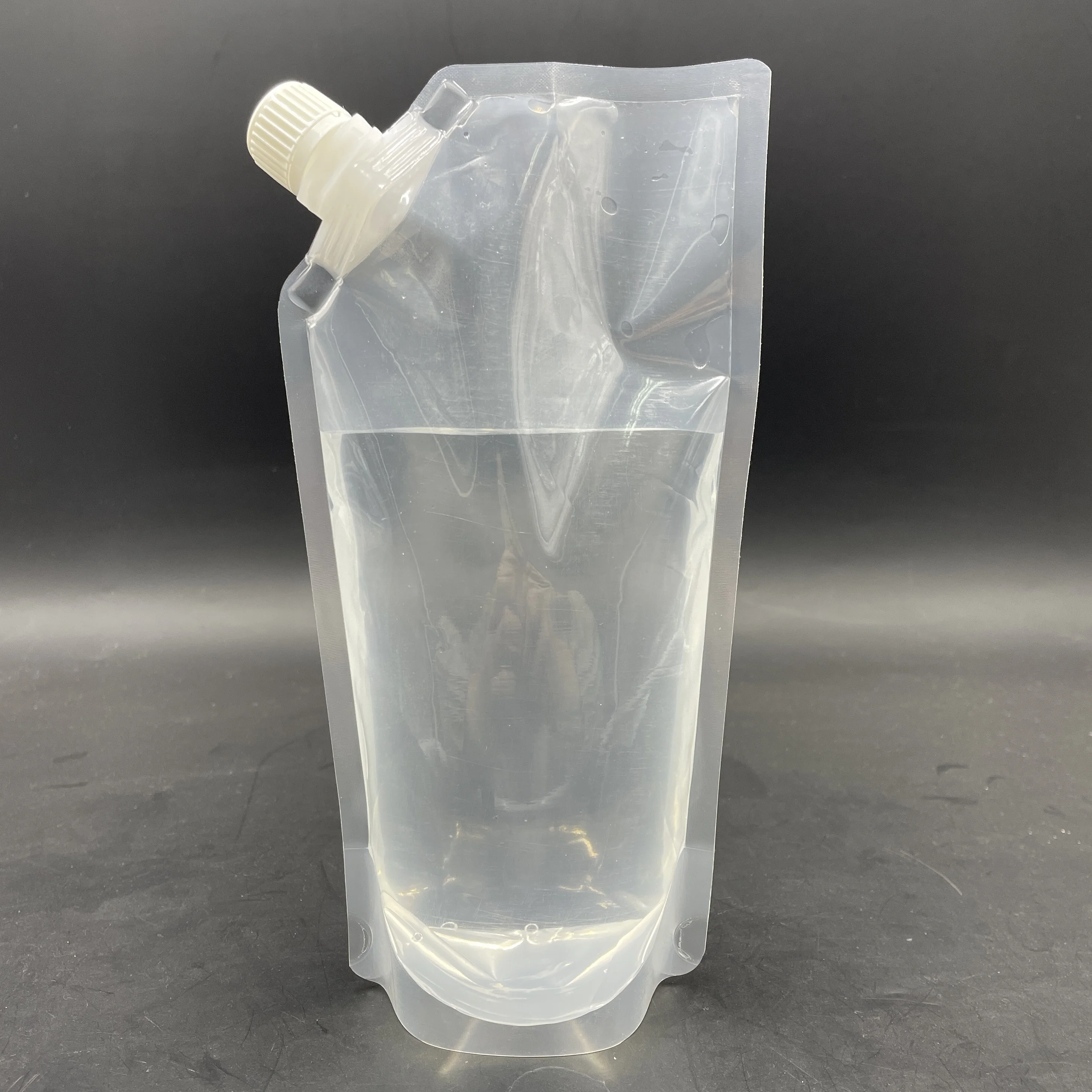 OEM HQ PACK 500mL Custom Portable Transparent Spout Pouch Bag for Liquid Water