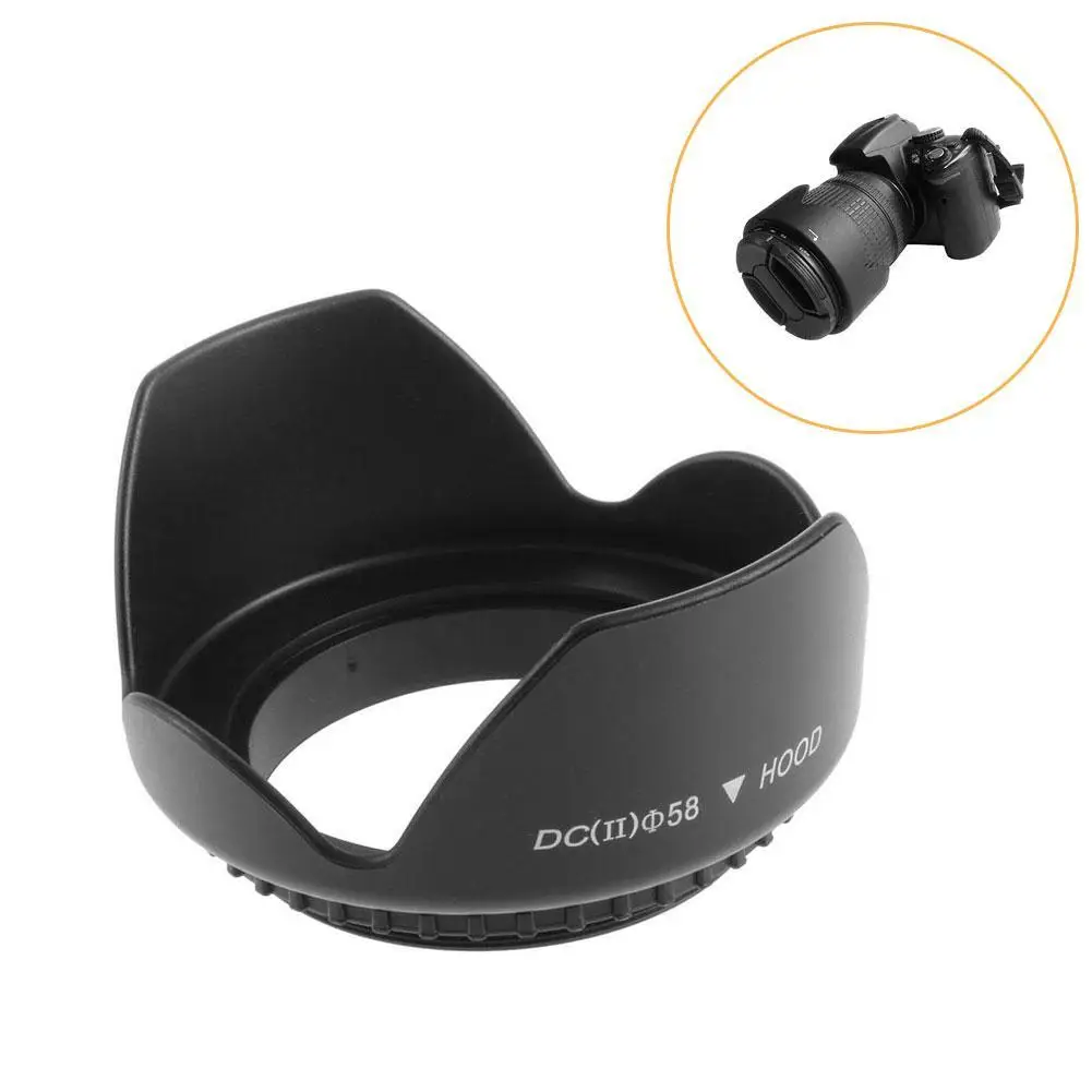 HQG 40.5mm/49mm/52mm/55mm/58mm/62mm/67mm Professional Camera Lens Hood Flower Shape Screw Mount Lens Hood Shade