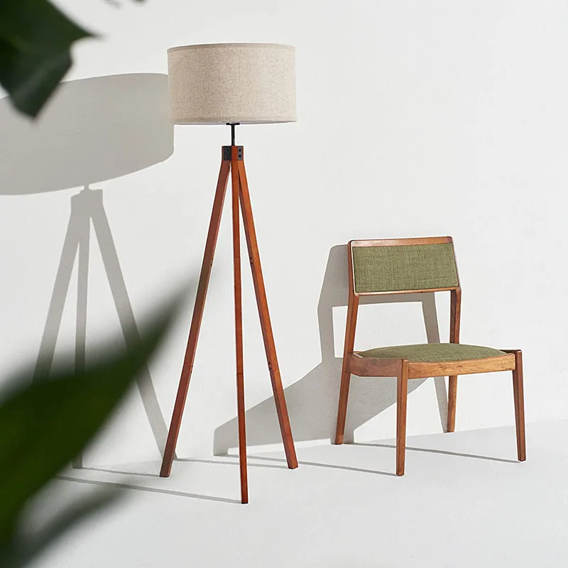 Popular Wood Tripod Floor Lamp For Contemporary Living Rooms