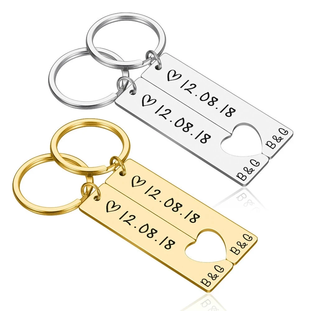 Cheap Personalized Key Chain Free Sample Custom 3D Enamel Letter Car Couple Cartoon Logo Promotion Gift Metal Keychain
