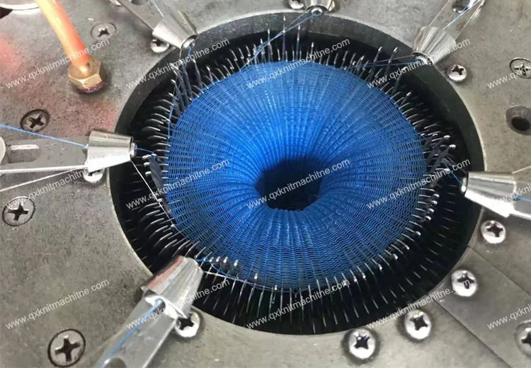 seamless hair donut elastic terry hair band polyester jacquard hairband cord spandex bun making knitting machine