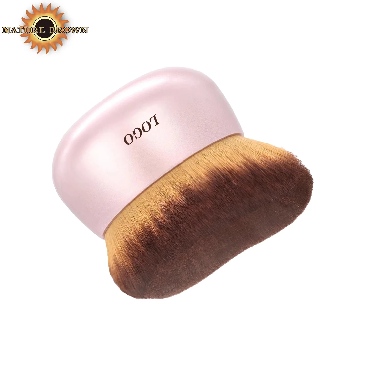 Extra Large Pink Rose Gold 75 mm Wide-Headed Kabuki Brush Wet Dry Use Body Makeup Self Tanner Makeup Brush