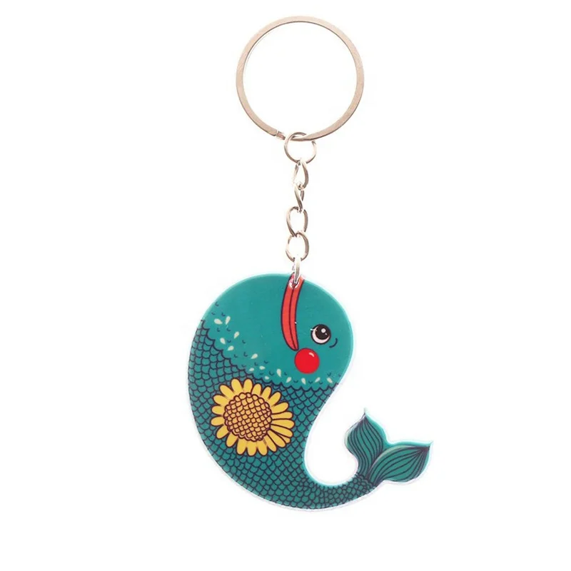 pendant marine animal plastic metal crab starfish Fish Octopus keychain whale lobster clownfish Popular new key chain for gift