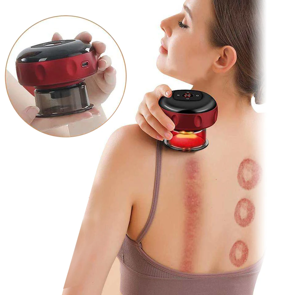 Rechargeable 12 Gears Electric Cupping Massage Essential Oil Backing Vacuum Therapy Machine Guasha Portable Scraping Insctrument