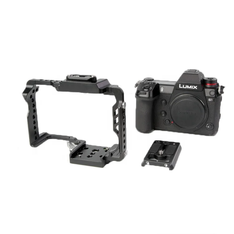 Gearvoo cage for DSLR, with built-in manfrotto 501 quick release plate, design for panasonic S1/S1R.S1H. DSLR rigs
