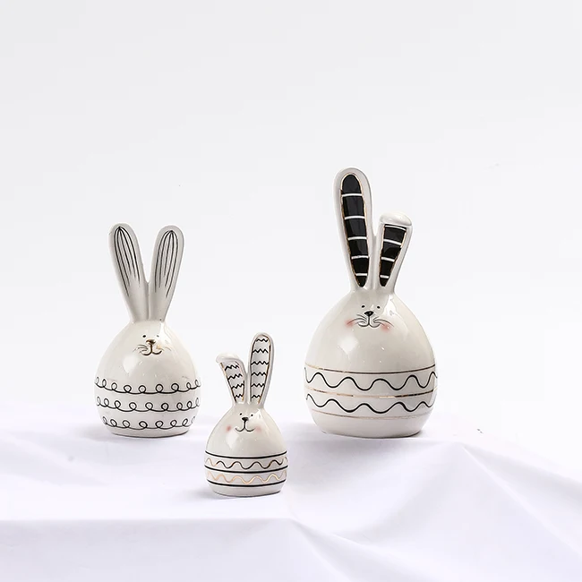 Wholesale Easter Decoration ceramic Easter bunny rabbit