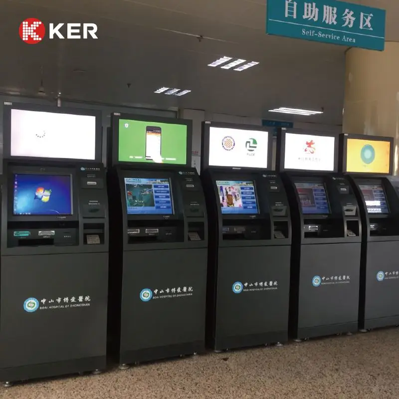 Smart Digital Card Reader Selfservice Terminal Printer Kiosk Cash Accept Self Service Check Out Hospital Kiosk