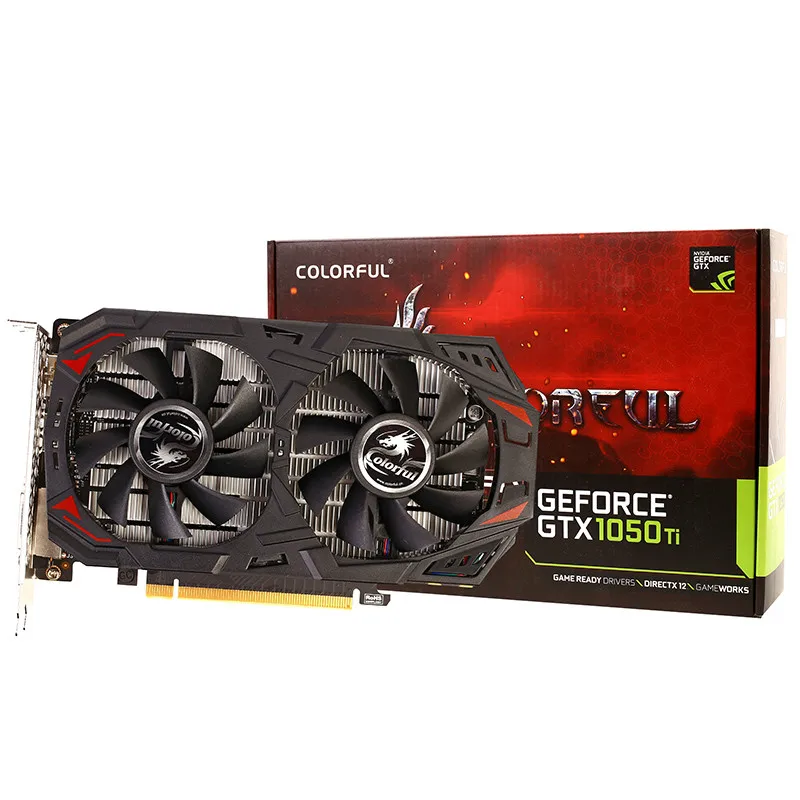 Colorful GTX 1050 Ti Smart Shark-4GD5 e-sport office desktop computer gaming graphics cards support gtx 1050ti 4gb cooling fan
