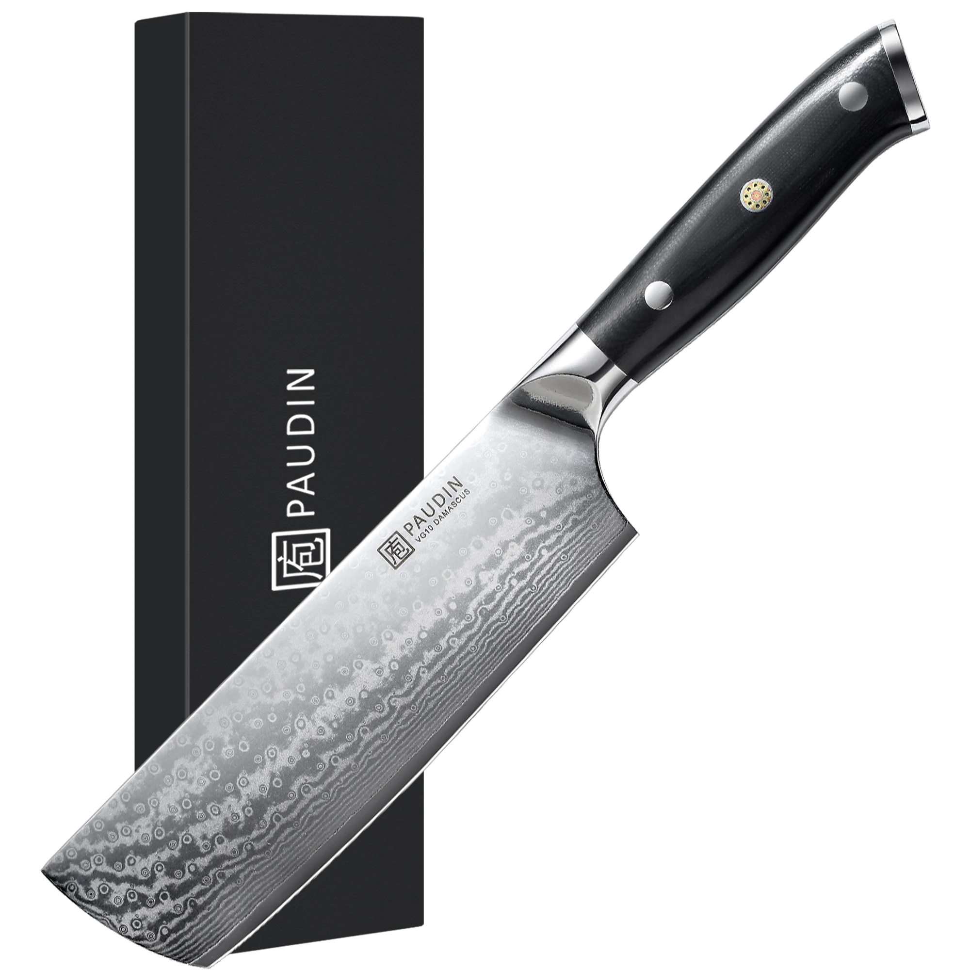 7-inch High Quality 67-layers Damascus Steel Blade With G10 Fiberglass Handle Nakiri Cleaver Knife Kitchen Chef Knife