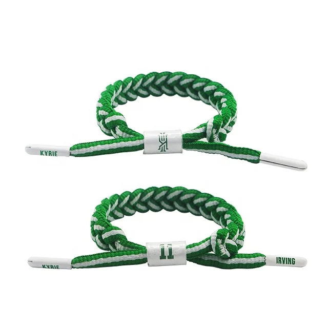 Custom made woven men braided shoe lace bracelets