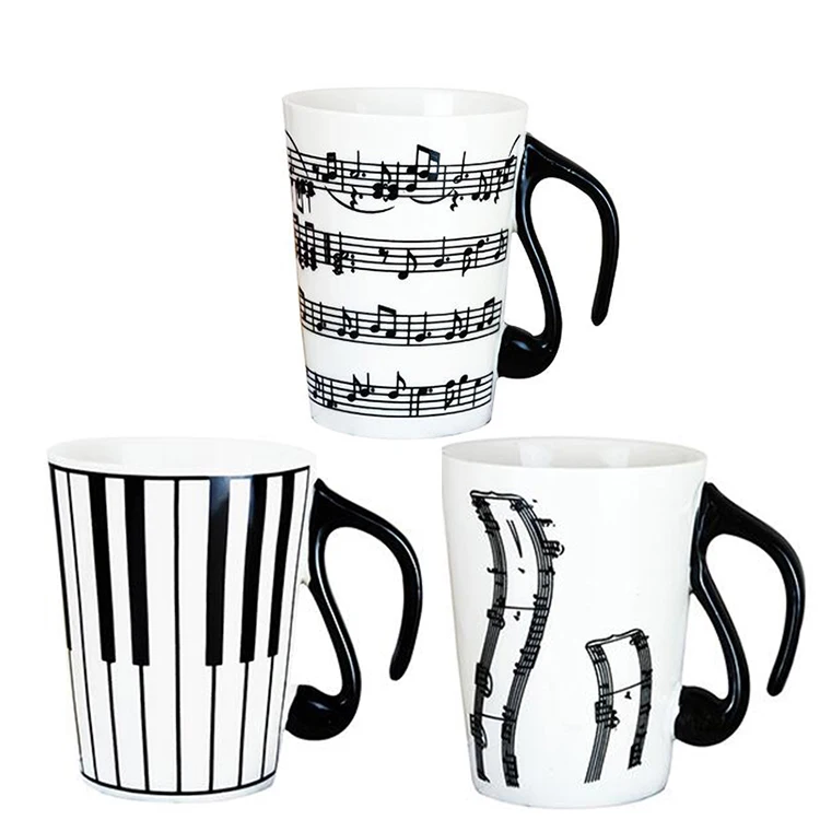 
Creative Piano Musical Note Ceramic Coffee Cup Mug Porcelain Coffee Tea Mug Cup For Milk Mug Drinkware 