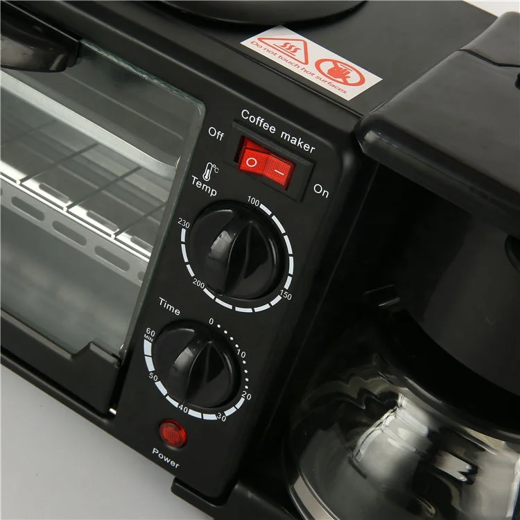 Breakfast Maker Sandwich Machine Egg Frying Pan Meat Roaster Make Coffee 3 In 1 Multifunction Breakfast Machine