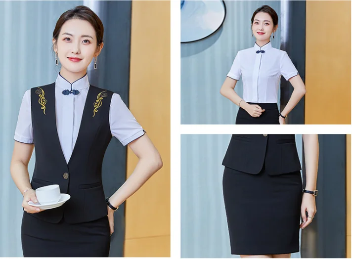 new high quality hotel concierge  office uniform server bar waiter vest uniform