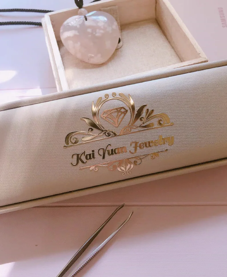 Custom 3D Vinyl GOLD Metallic Transfer Sticker for boxes, leathers, cosmetics plastic & glass bottles, and many other surfaces