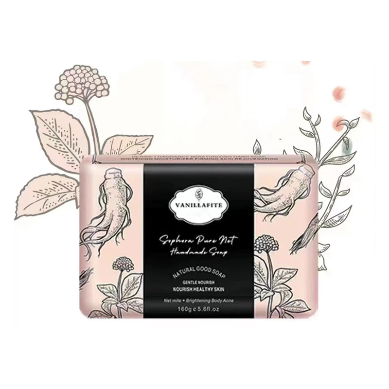 Wholesale Mite Remover Acne Treatment Bathing Bar Soap Natural Organic Herbal Sophora Ginseng Extract Brightening Handmade Soap