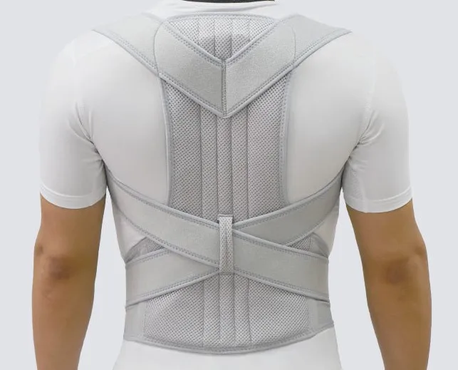 Black grey Neoprene Shoulder Brace Adjustable Back Support Belt Therapy Spine Posture Corrector