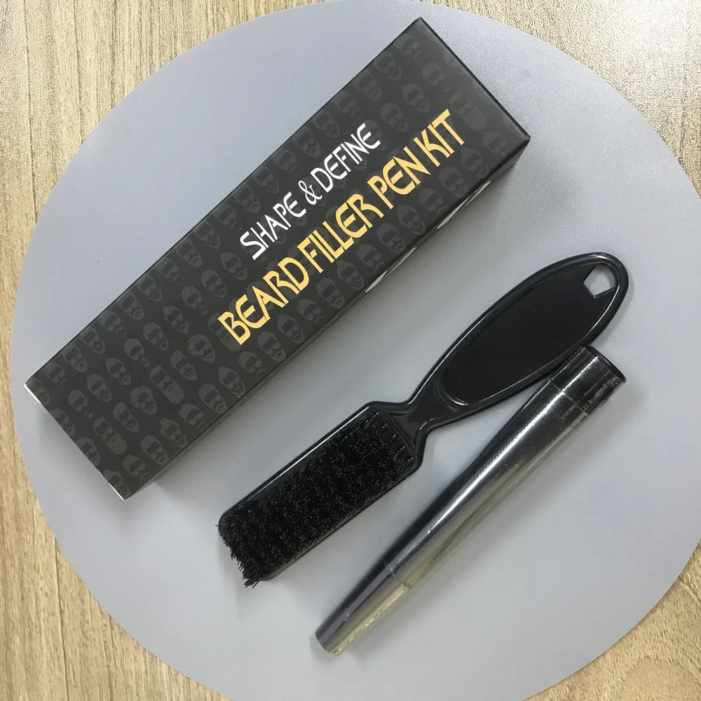 With brush custom waterproof beard growth pen darkening beard liner filling pen men beard filler pen kit