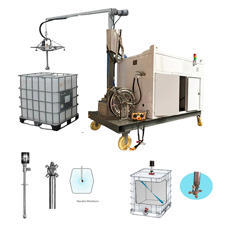 IBC Tank Automatic Cleaning High Pressure Water Jet Cleaner Hyrdo Blasting Machine