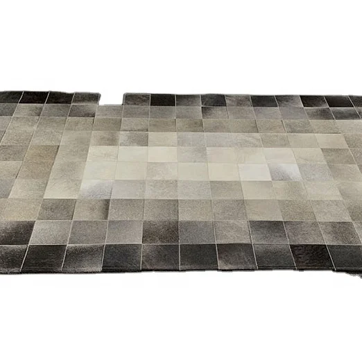 Ins Leather Fur Rugs Hand-made Cowhide Patchwork Carpets and Rugs with Hair On Customizable Modern Art Soft Unique Luxury