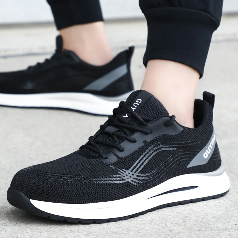 New summer breathable anti-smashing anti-puncture soft-soled steel toe cap safety shoes industrial site custom shoes