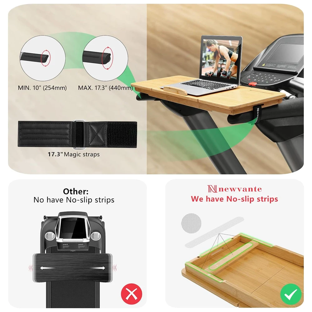 Treadmill desktop accessories Bamboo movable laptop bracket Ergonomic adjustable desktop laptop tray