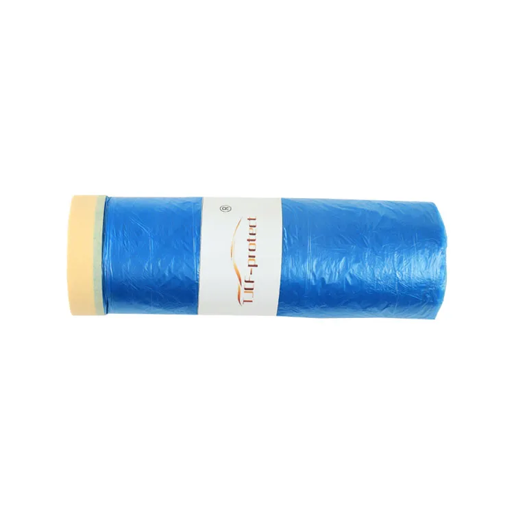 Clear Plastic Protecting Masking Film Cover Roll for Auto Vehicle with paper tape