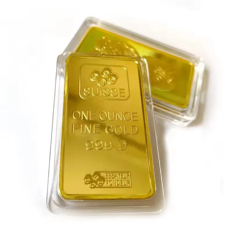 High Quality Commemorative Custom Made Metal Gold Clad Plated Tungsten Bar 1 Oz Plated gold Bullion Bars Popular