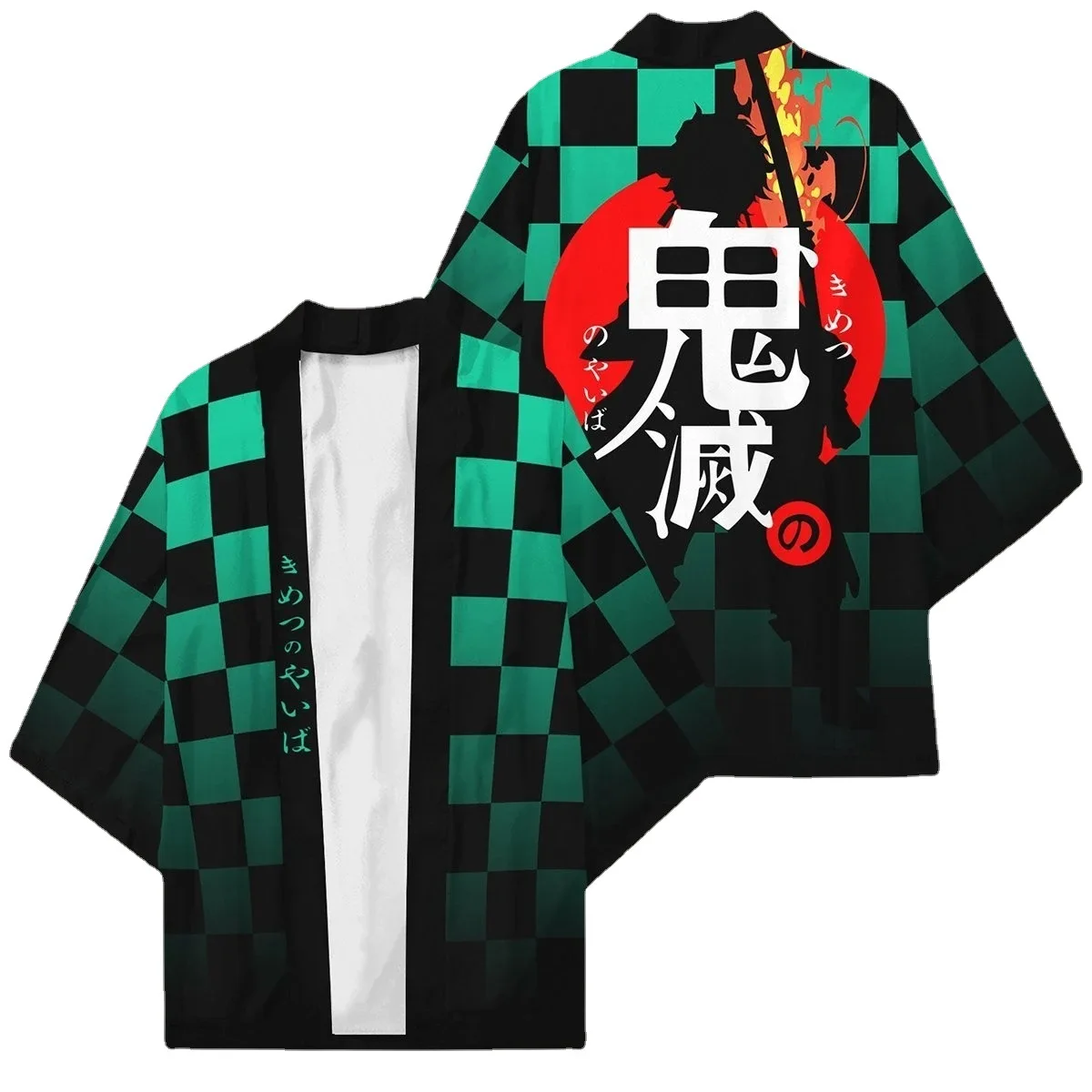 Gerenal Basic Wholesale Kimetsu No Yaiba Cos Kimono 3d Printed Short Sleeve Tshirt Kimono Cloak Coat Pajamas Cosplay Clothes