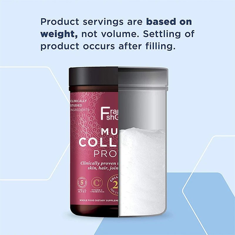 Collagen Powder Protein with Probiotics Unflavored Multi Collagen Protein with Vitamin C Hydrolyzed Collagen Peptides Supports S