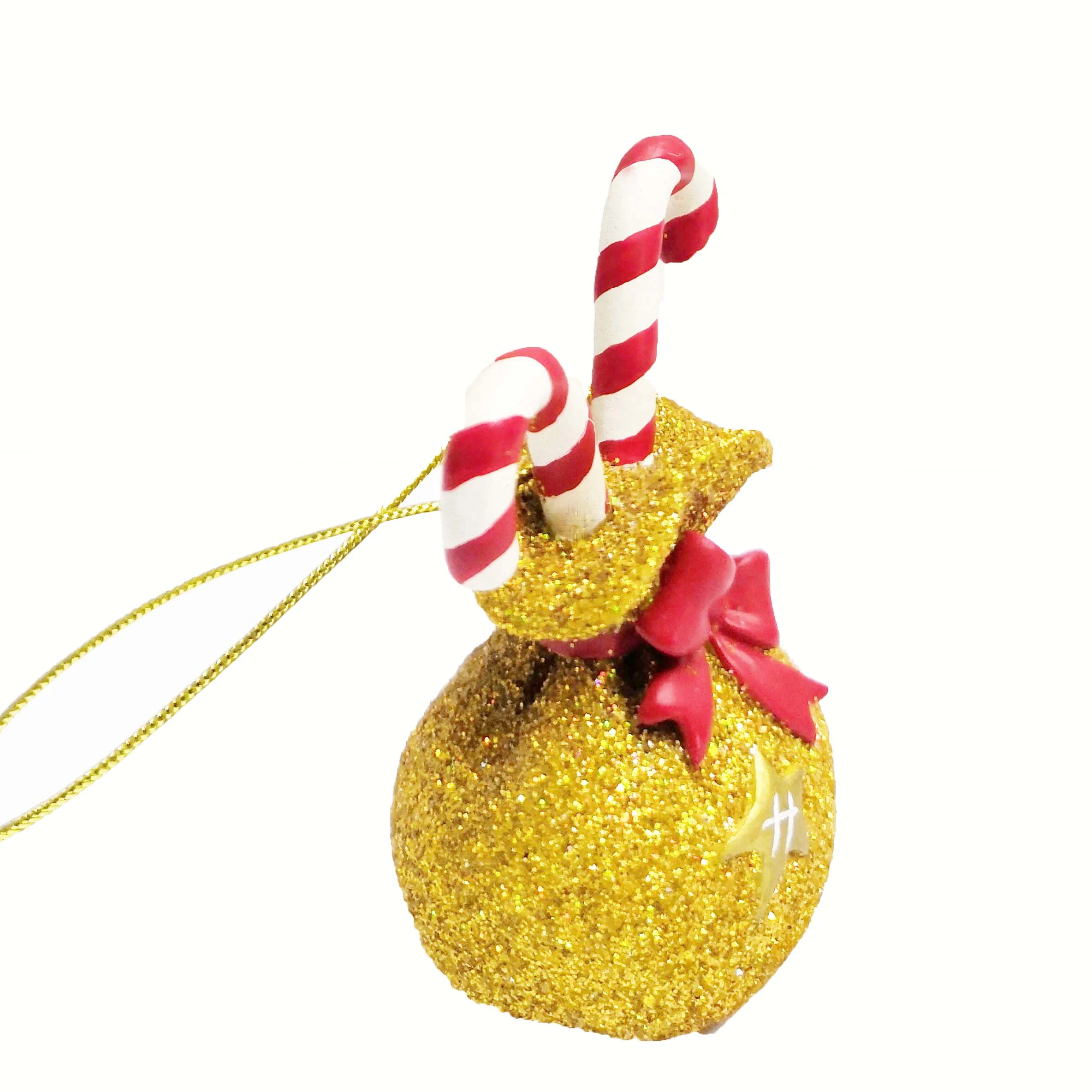 
Factory direct sales gold gift packs resin ornaments for Christmas tree ornaments 