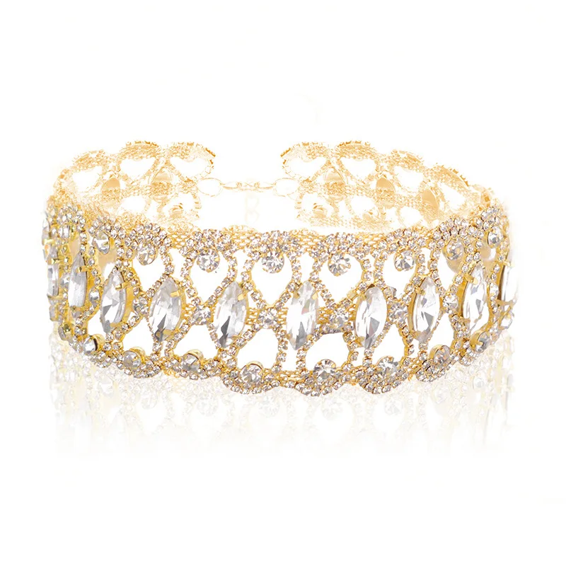 Dropshipping Bohemian  Ethnic Antique Choker Gold or Color Finish Rhinestone Statement Choker Necklace Fashion Women Jewelry