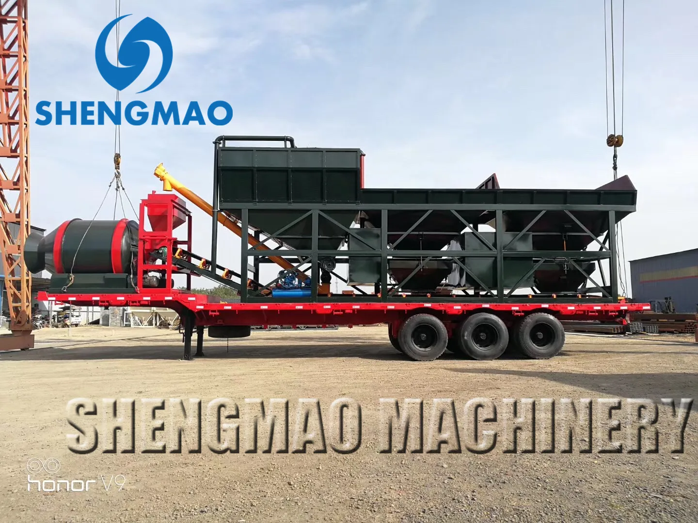 Передвижная бетоносмесительная установка с передвижным горизонтальным цементным силосом