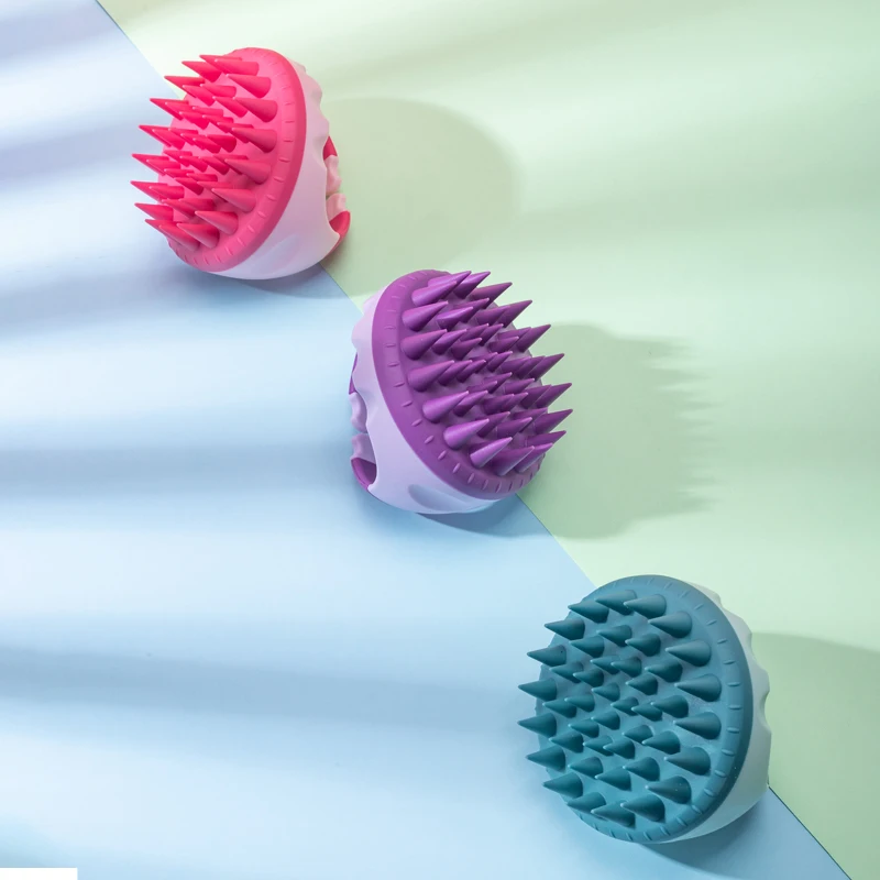 Comfortable Grip Hair Scalp Massager Brush Manual Scalp Care Soft Silicone Recycling Shampoo Bristles Shampoo Brush Scalp