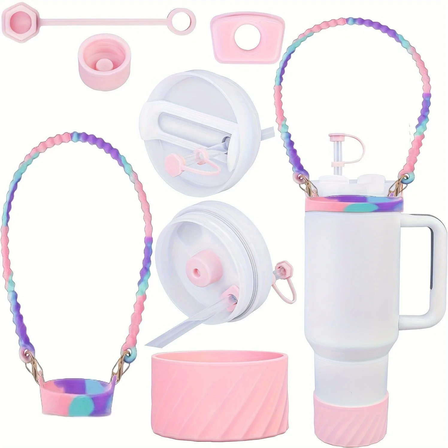 Silicone Spill Proof Stopper Set of 3 Straw Compatible with Tumbler Cup 1.0 2.0 Straws Plug Tips Cap Tumbler silicone cup sleeve