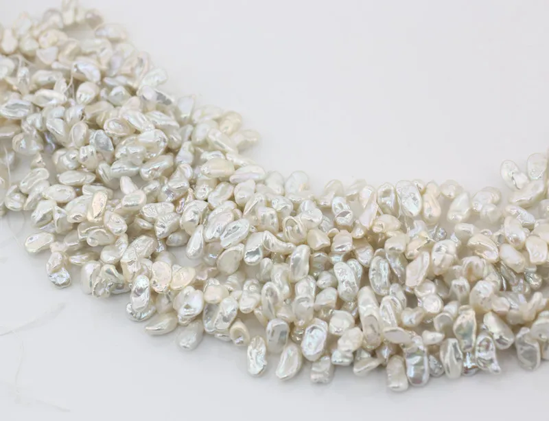8-9mm good quality freshwater real natural irregular keshi reborn pearl bead strand
