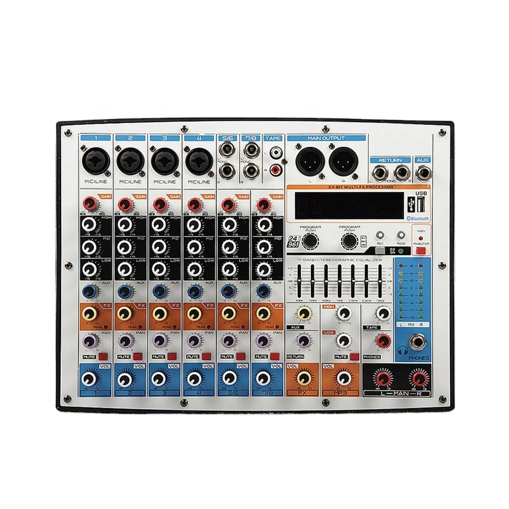 small 8-channel audio mixer