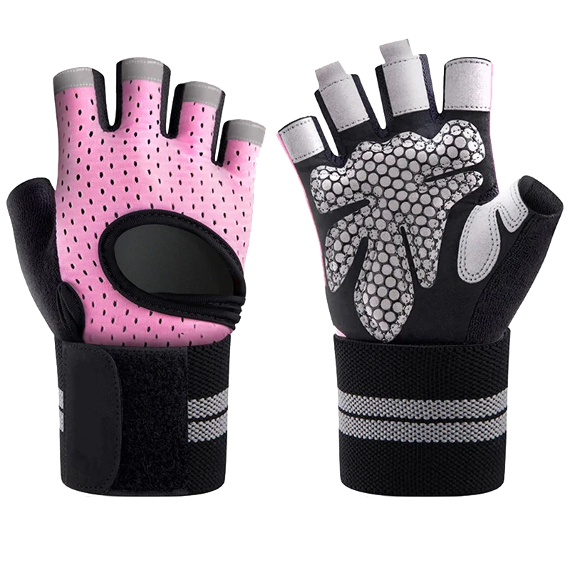 Professional Protection Cooling Anti Slip Wrist Band Weight Lifting Dead Lifting Sports Fitness Gym Training Gloves