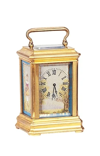 Маленький французский позолоченный латунный 8 дней ретранслятор белый фарфор циферблат механизм каретки часы