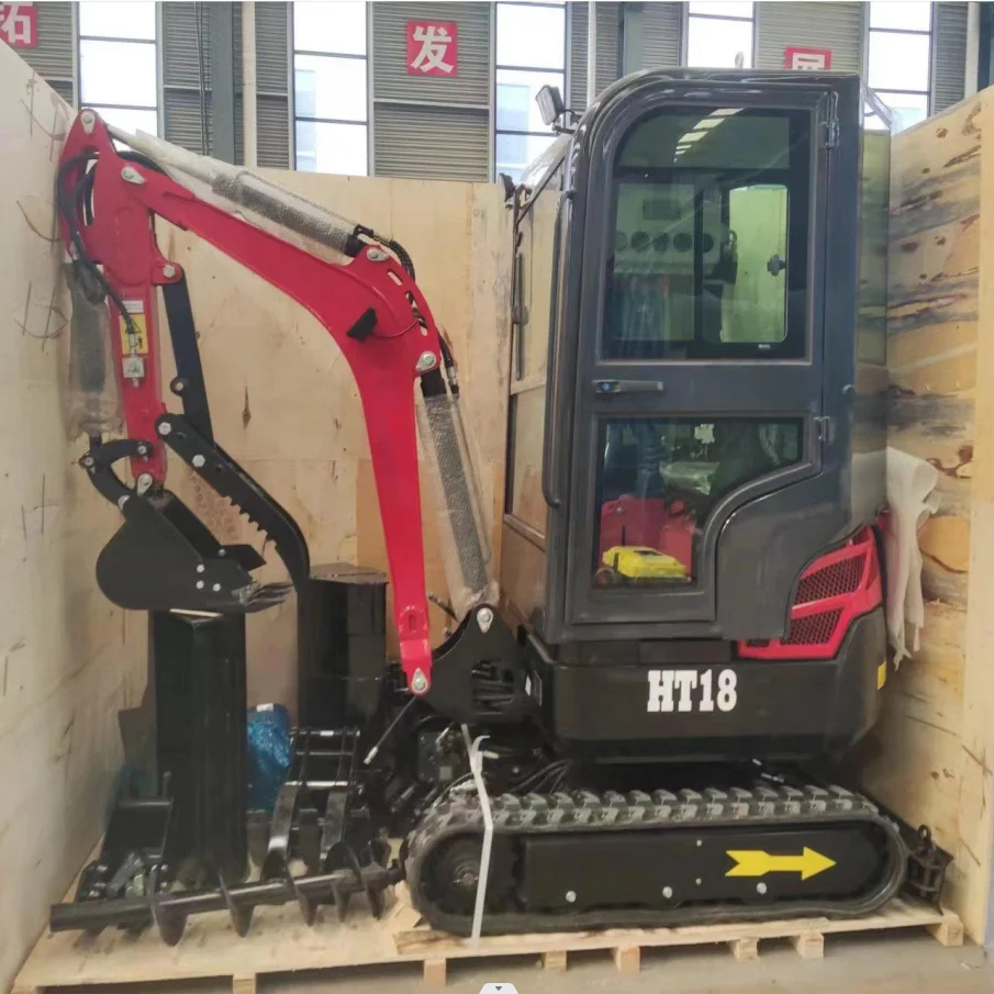 Earth-moving Machinery Mini Crawler Excavator 1.8 Ton Small Digger 2 Ton 3 Ton Micro Bagger With Closed Cab and Boom Swing