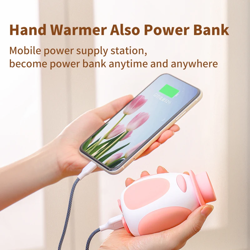 Мини-грелка для рук портативная с зарядкой от USB, 6000 мАч