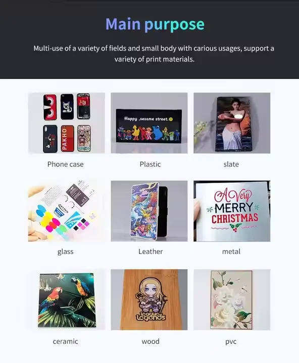 Automatic Mini UV Inkjet Flatbed Printer for A4/A3 Acrylic Wood PVC A1/A2 Phone Cases Desktop Model for Card Printing