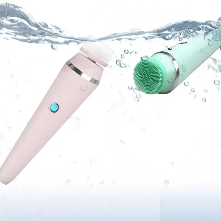 High Frequency Rechargeable  Deep Cleansing Vibrating Skin Care Set Sonic Facial Cleanser Electric Silicone Face Cleaning Brush