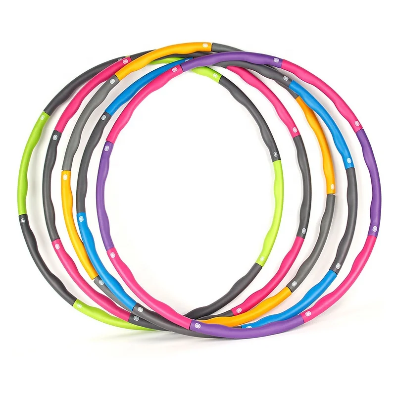 SANFAN Wholesale Adults Detachable Slimming Hula Circle Adjustable Hula Ring Colorful Weighted Hoola Hoop Gym Fitness Equipment