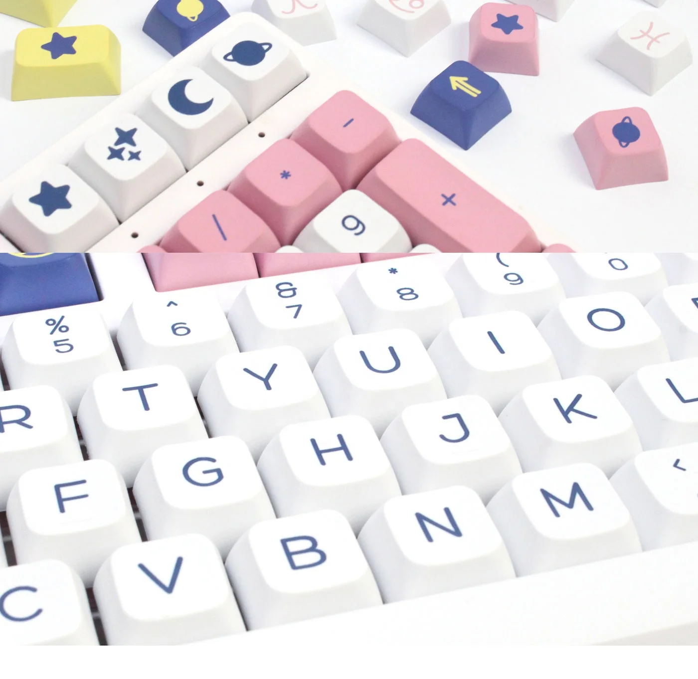 KOZH Custom Colorful Double Shot ABS Light Through Key Caps Low Profile Diy Mechanical Keyboard Pbt Dsa Blank Keycaps