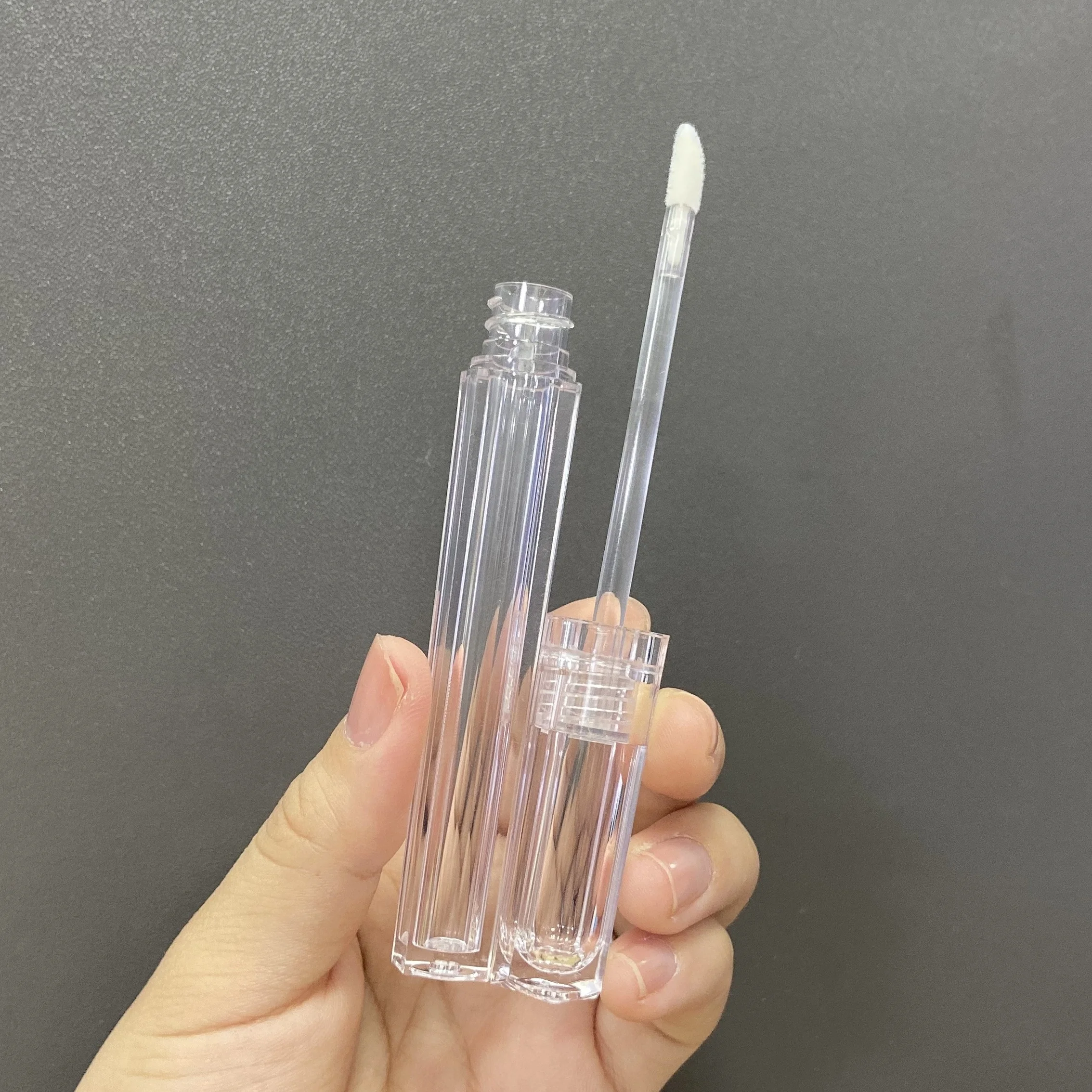 3ml  crystal full clear eyeliner tube transparent  empty  lipgloss tube eyelash serum container with wand